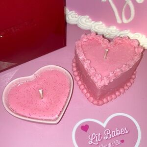 Pink heart candles